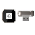 Adaptor wireless CarPlay si Android Auto 2 in 1 din aliaj de zinc, culoare auriu sampanie, compatibil universal