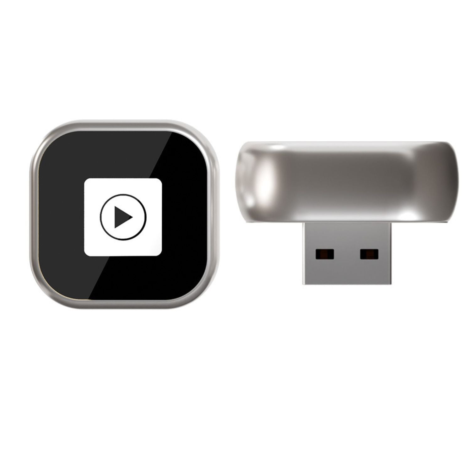 Adaptor wireless CarPlay si Android Auto 2 in 1 din aliaj de zinc, culoare auriu sampanie, compatibil universal