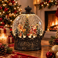 Glob decorativ de Crăciun premium, cu lumină, efect de ninsoare și melodii festive – 17,2 × 8 × 20,5 cm