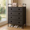 Pantofar Organizator 5 Niveluri cu Sertare Textile Design Modern Negru 101 x 30 x 60cm