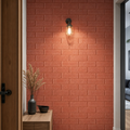 Tapet Caramida  maroniu-portocaliu, Textura 3D Autoadeziv Decorativ Perete 70x77cm