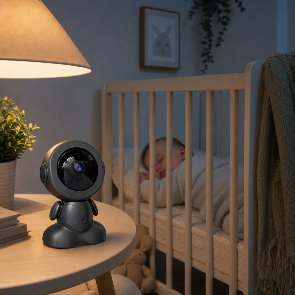 Camera de Supraveghere Robot WIFI 3MP Full HD 1080P Babymonitor Vedere Nocturna Rotire 355° - in context de utilizare