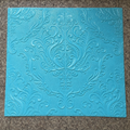 Tapet decorativ 3D turcoaz cu model floral – 70 × 70 cm