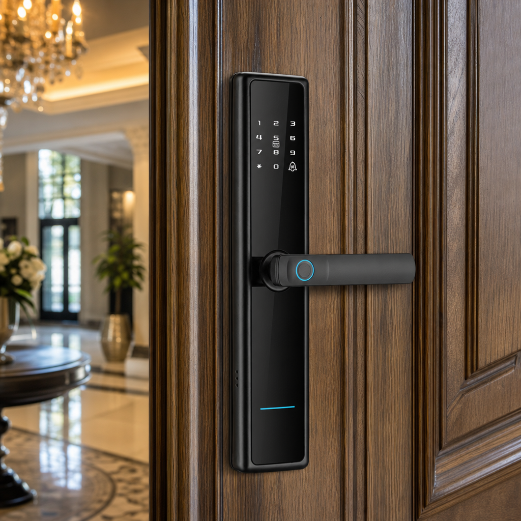 Incuietoare Inteligenta Cerradura Security cu Amprenta Digitala Biometrica Parola 5 in 1 - in context de utilizare