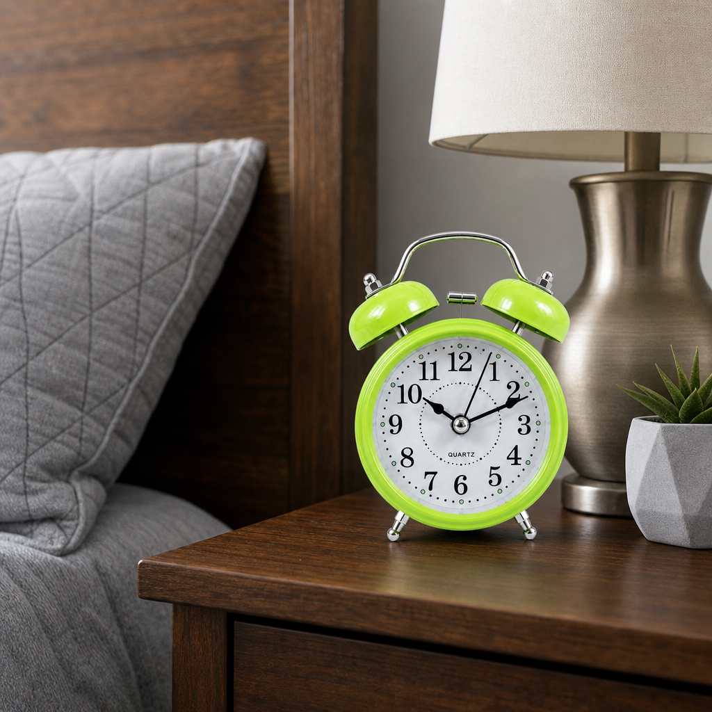 Ceas de masă cu alarmă, stil clasic – 12 x 8 cm - in context de utilizare