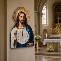 Ceas de Perete cu Isus Cristos Design Religios Mecanism Quartz 30cm - in context de utilizare