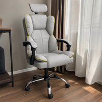 Scaun Birou Ergonomic Directorial Gri Piele Ecologica Spatar Reglabil 90-145 - detaliu produs