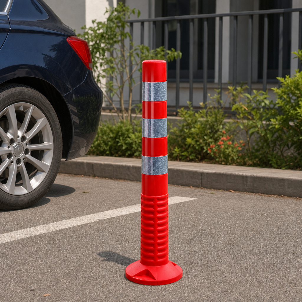 Stalpisor delimitare parcare PU 75CM  - folie argintie - in context de utilizare