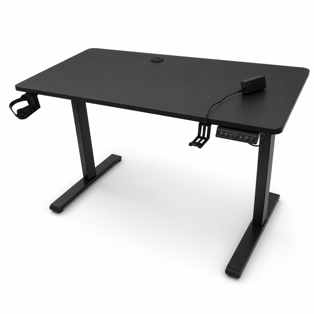 Birou Electric Reglabil pe Inaltime 140x60cm Blat Negru  Panou Control Digital - detaliu produs