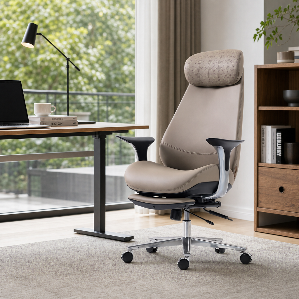 Scaun Business Premium, Ergonomic, cu Spatar Inalt si Suport Lombar Ajustabil