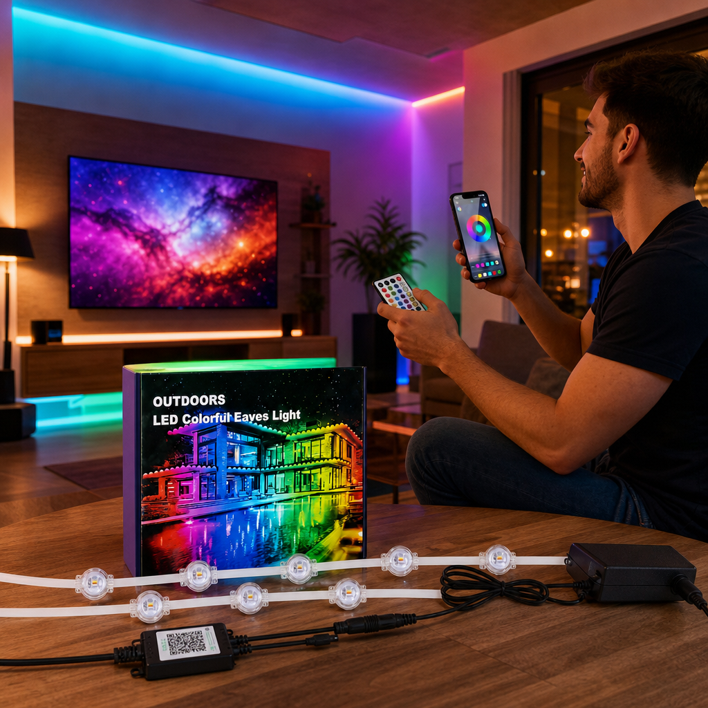 Banda LED 15m RGB 24 LED-uri Colorata Kit Telecomanda Controler Alimentator