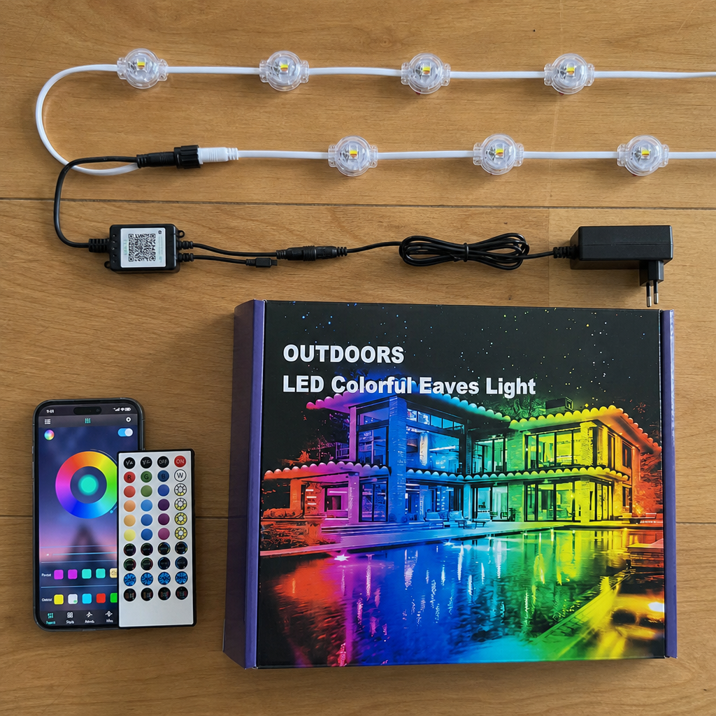 Banda LED 15m RGB 24 LED-uri Colorata Kit Telecomanda Controler Alimentator