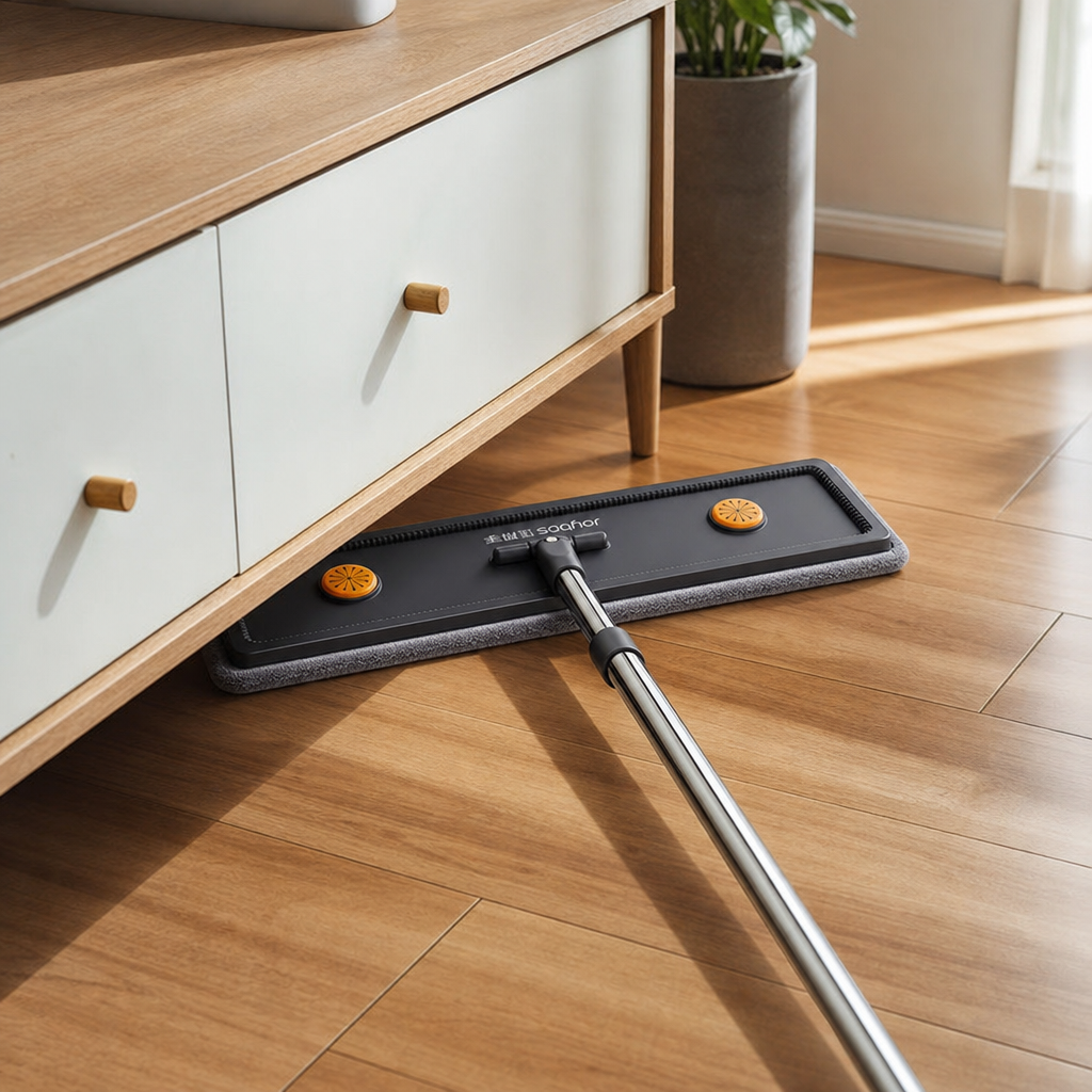 Set Mop Plat cu Sistem Rotativ Curatenie Profesionala Accesorii Incluse - in context de utilizare