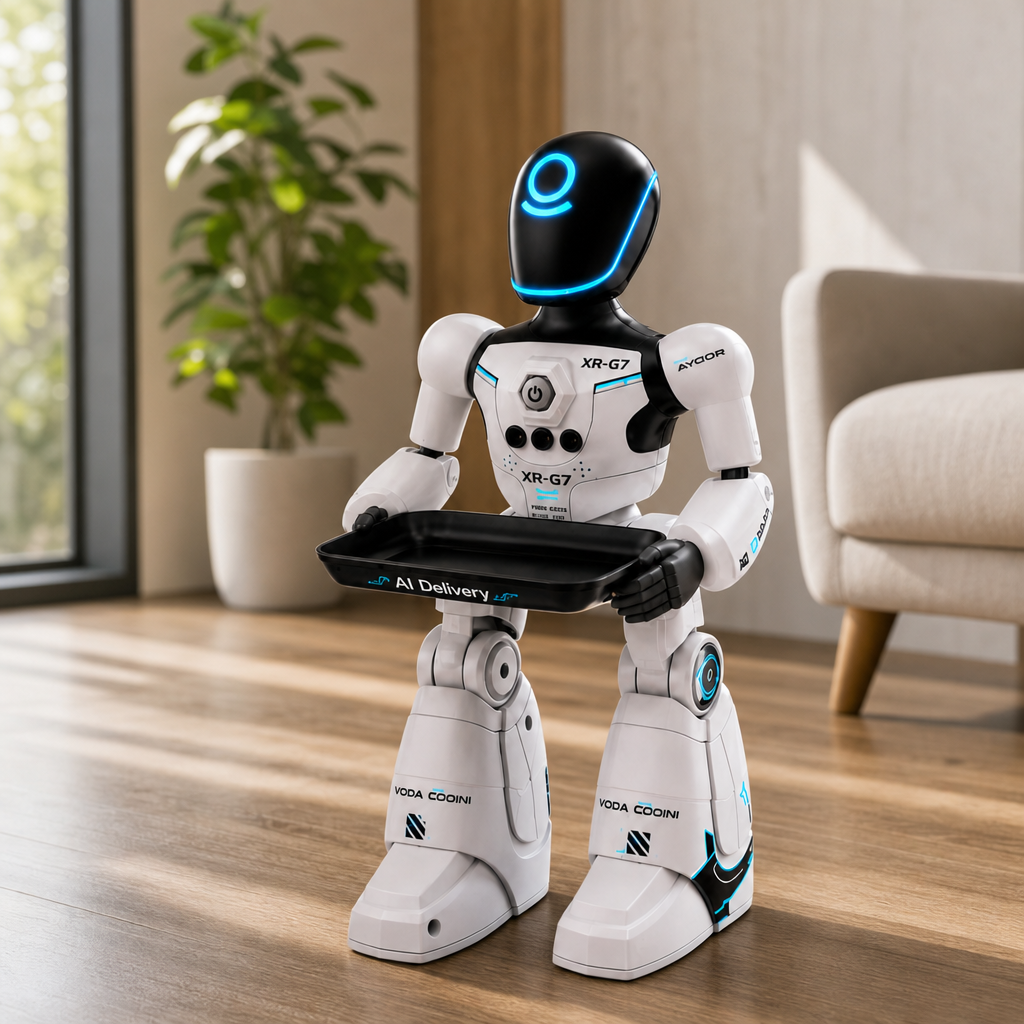 Robot Interactiv XR-G7 pentru Copii cu Comenzi Vocale Senzor Gesturi Telecomanda Muzica Dans - in context de utilizare