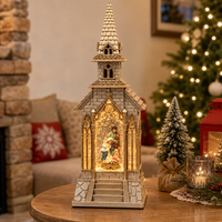 Decorațiune de Crăciun Premium cu Scenă Sfântă, Muzică Festivă și Sclipici în Mișcare – 33 × 12 cm - in context de utilizare