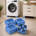 Set 4 Picioare Inaltatoare Antiderapante cu Roti Integrate pentru Masina de Spalat Frigider Mobilier 7.5x4 cm Albastru