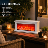 Șemineu Electric Decorativ cu Efect de Flacără LED – 40 × 20 × 10 cm - in context de utilizare