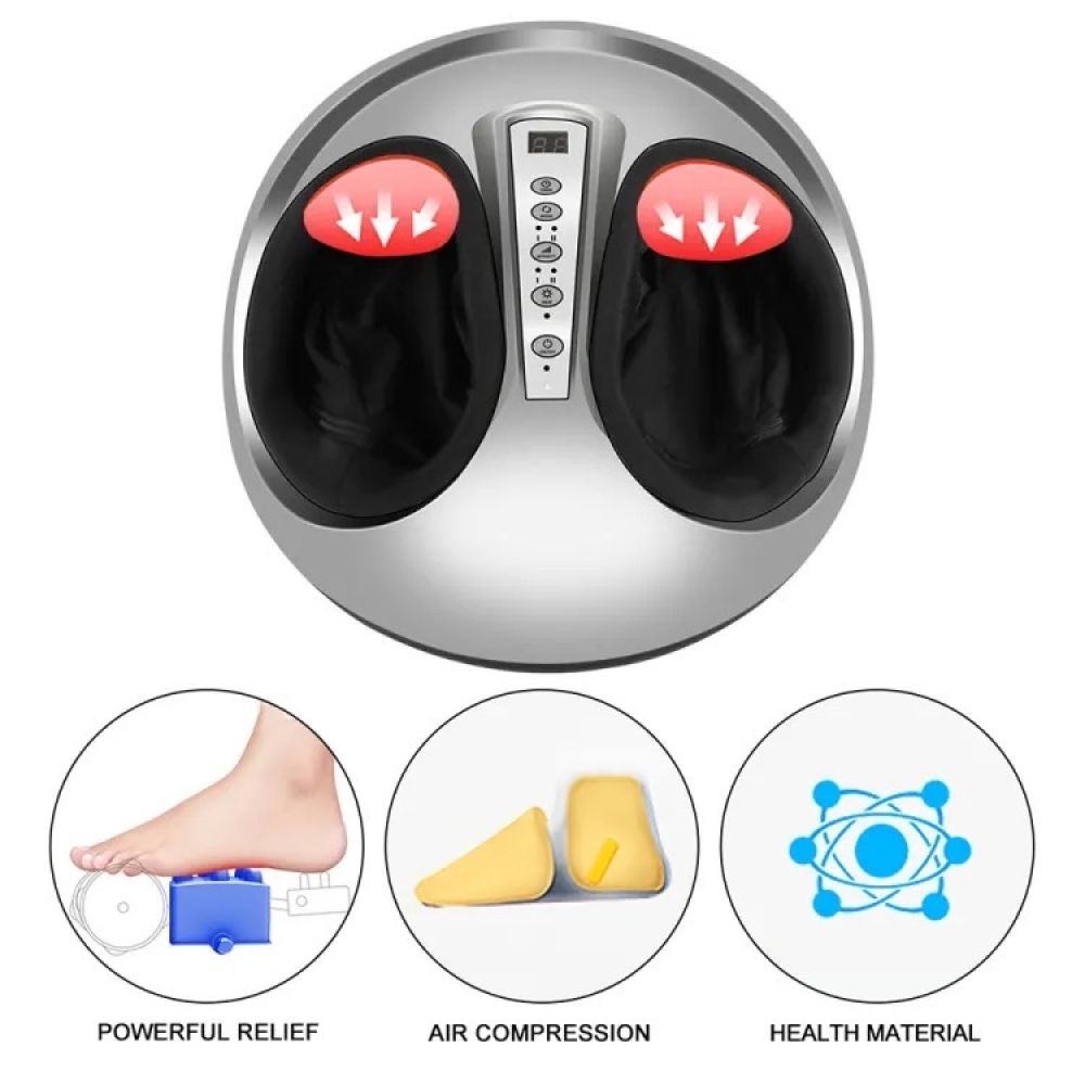 Aparat de masaj Shiatsu pentru picioare, afisaj LED, compresie aer cu incălzire, 3 Niveluri, ameliorarea durerii și tensiunii, picioare obosite, relaxarea mușchilor