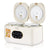 Aparat electric multifunctional, RAF R5419, pentru gatit orez in stil asiatic, 800W, 4L, 14 functii, 2 compartimente, alb-bej