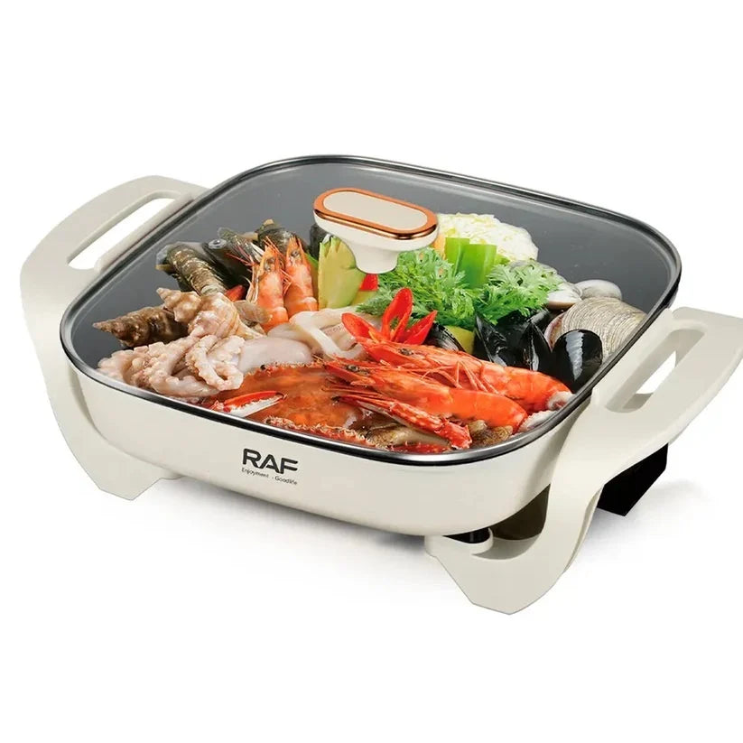 Oala electrica pentru gatit, RAF R5400, 1200W, capacitate 5L, 43x30x13cm, bej