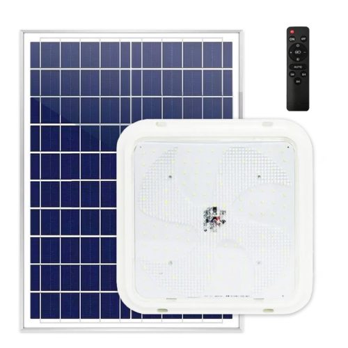 Aplica LED 100W, 200W sau 300W cu Panou Solar, Interior/Exterior, Plafoniera Patrata, Lumina Rece/Calda