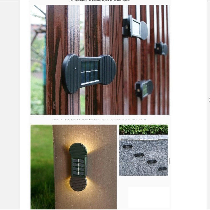 Set 2 Lampi Solare LED pentru perete,cu design decorativ in forma de os, lumina calda, ABS, pentru gradina