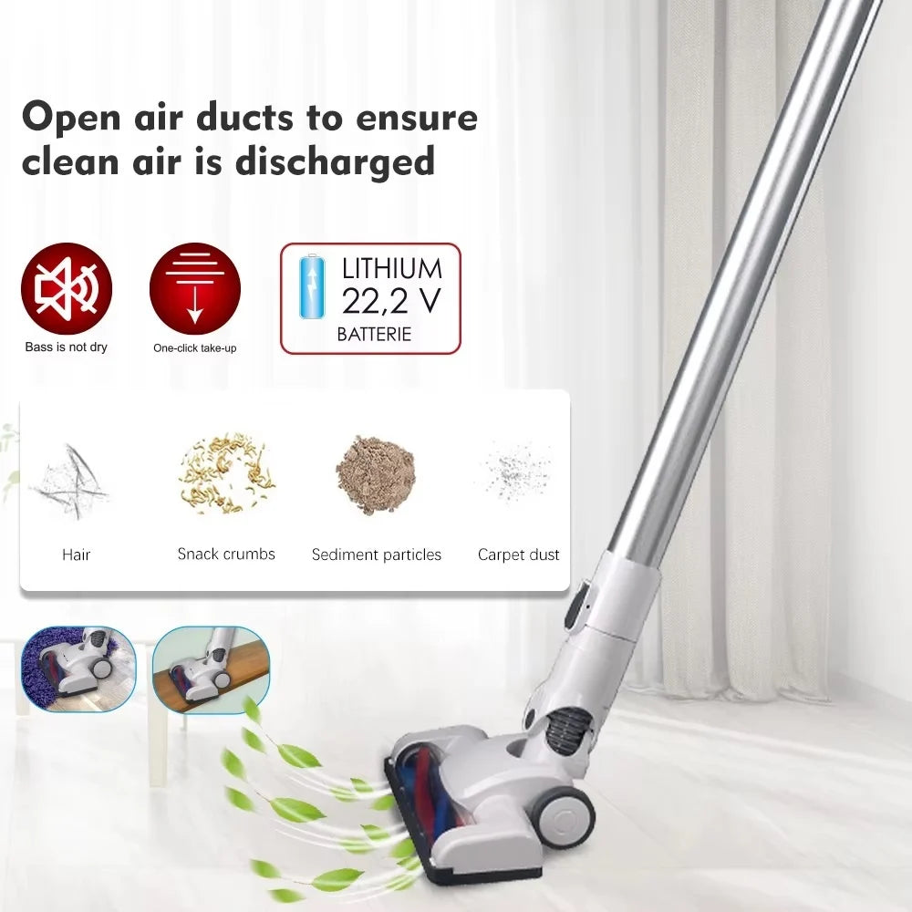 Aspirator fara fir, RAF R8669, 120 W, vertical si de mana, 2 in 1, 54-126 cm lungime, 16 cm latime, alb