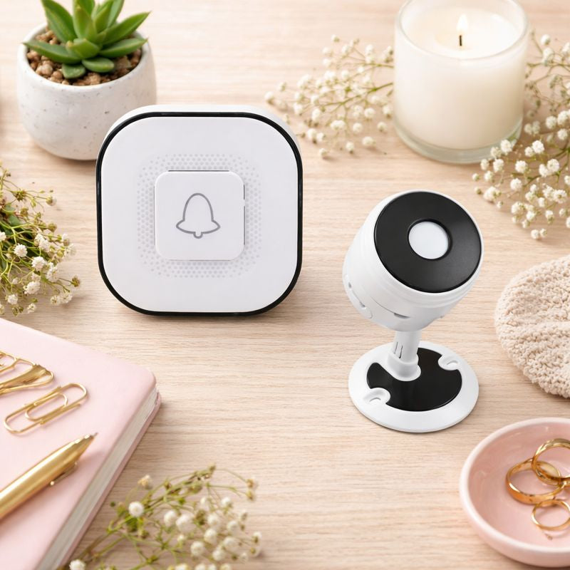 Alarma cu senzor de miscare si sonerie fara fir pentru intrare/iesire, detectie 12 m, volum 110 dB