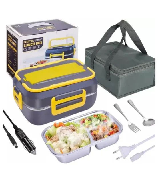 Caserola Electrica Portabila 1.5L, Incalzitor Alimente, Alimentare Casa + Auto, 19.8x11.6x26.8 cm