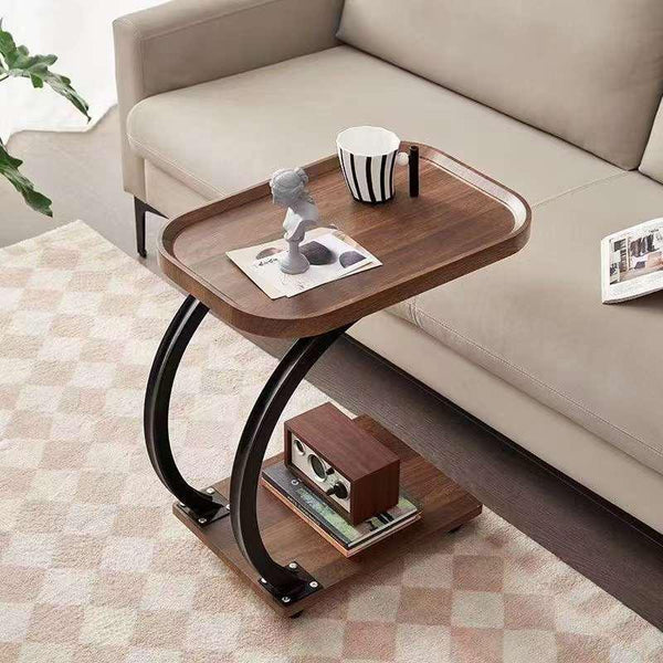 Masuta de cafea pentru living design nordic in form de c cu 2 nivel
