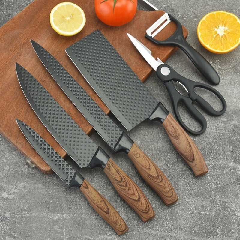 Set Cutite Bucatarie Inox 6 Piese 4 Cutite Otel Inoxidabil Foarfeca Ceramica - detaliu produs