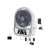 Ventilator cu incarcare solara, 15/20 cm, cu 2 becuri incluse, functie de powerbank, din ABS, cu USB, alb/gri