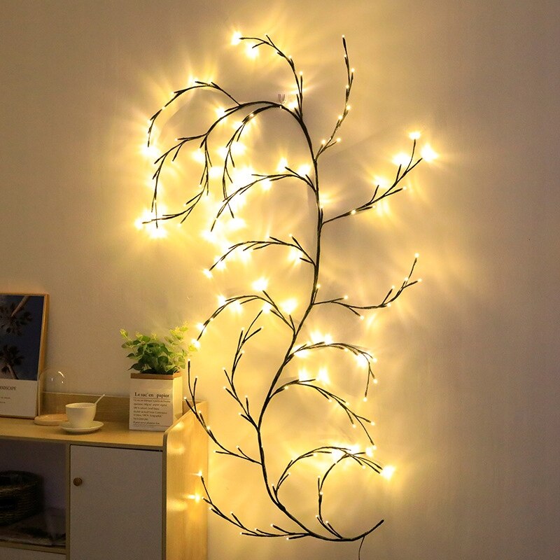 Ghirlanda luminoasa decorativa cu ramuri flexibile – 1.6 m, 72 LED-uri, telecomanda si alimentare USB