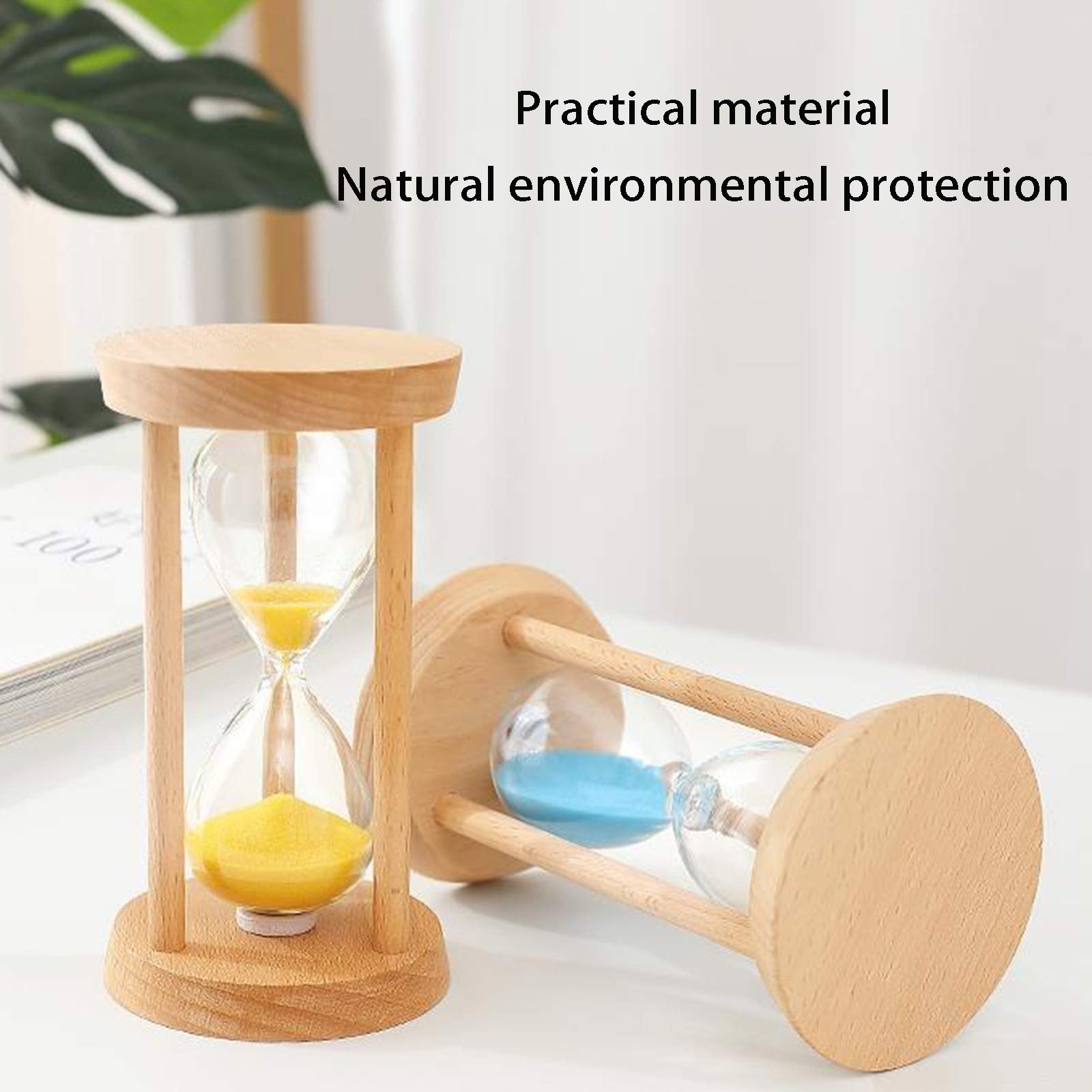Clepsida din Lemn 5 Minute Sticla Cristalina Colorata Productivitate Meditatie Decor - detaliu produs