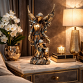 Statueta decorativa inger protector cu copii – eleganta si simbol al protectiei divine, 30 cm
