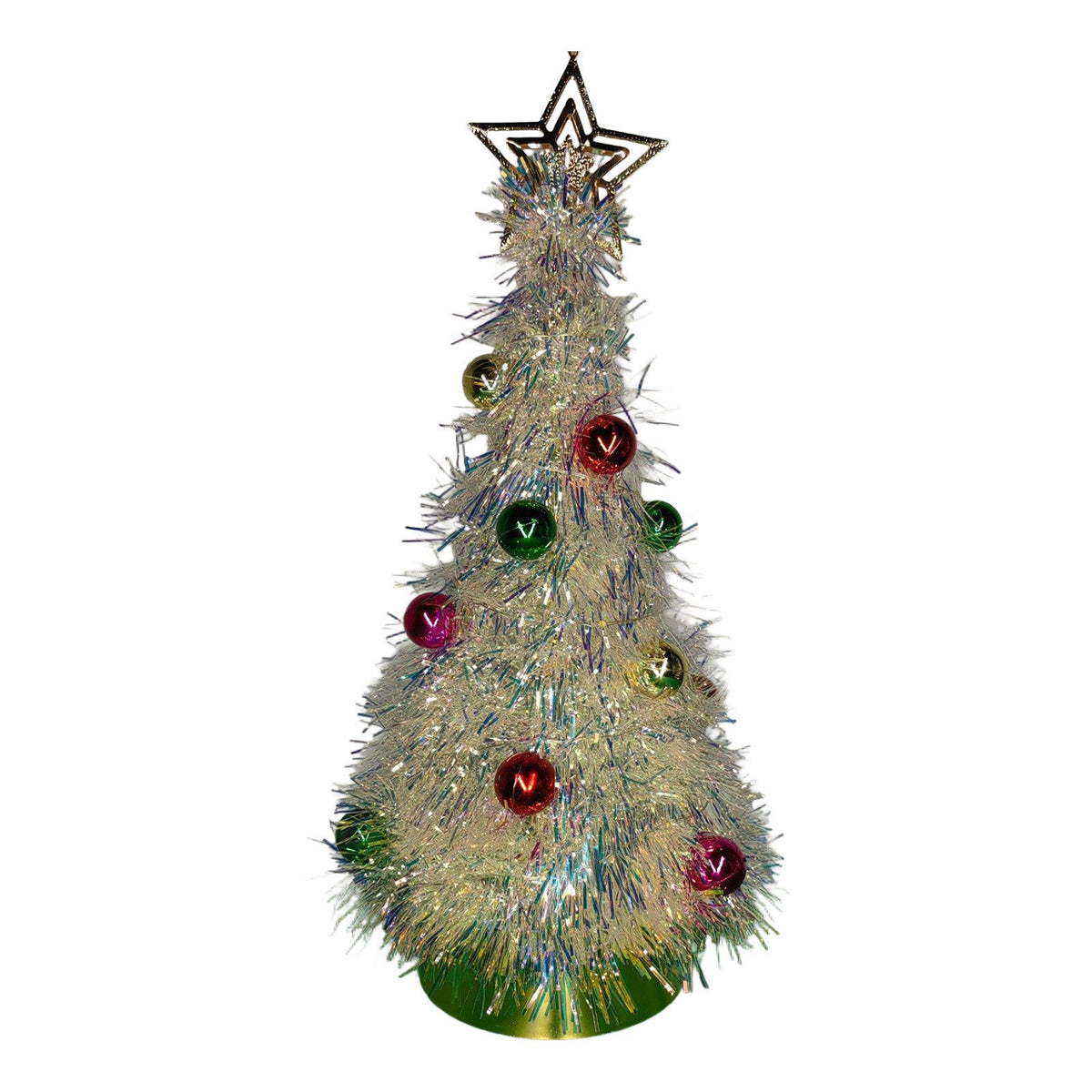 Mini Brad Craciun Decorativ Artificial 60cm cu Ornamente si Lumini LED - detaliu produs