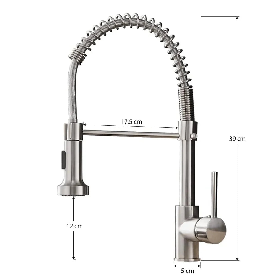 Baterie profesionala, cu dus flexibil, 2 functii de curgere a apei