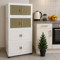 Dulap Modular cu 4 Nivele, Usi Magnetice si Roti – 53,5x25x100 cm
