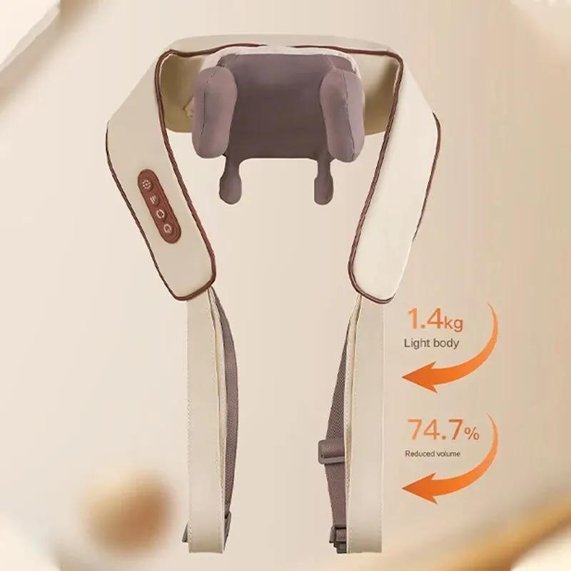 Aparat de masaj cervical 6D cu incalzire si vibromasaj, 3 intensitati, 2 moduri, silentios 45 dB, maro