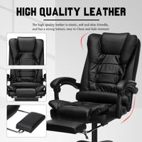 Scaun de Birou Ergonomic Directorial, Piele Ecologică, Recliner și Suport pentru Picioare - imagine 11