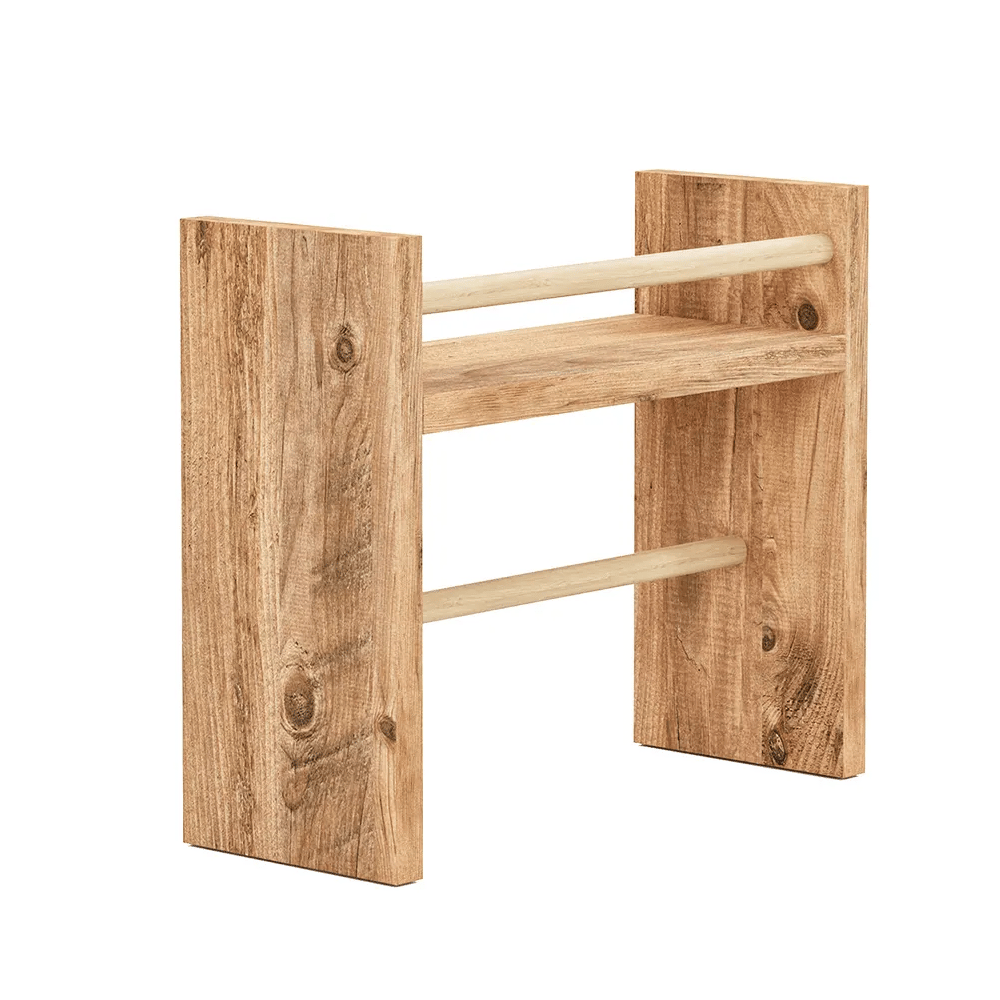 Raft lemn bucatarie 2 in 1 cu suport prosop hartie, organizator condimente, 30x13.5x29 cm