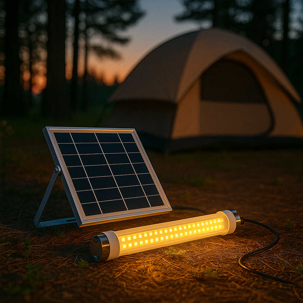 Lampa solara tip neon, Led 36W lumina rece cu panou solar, lungime Tub, 26 cm