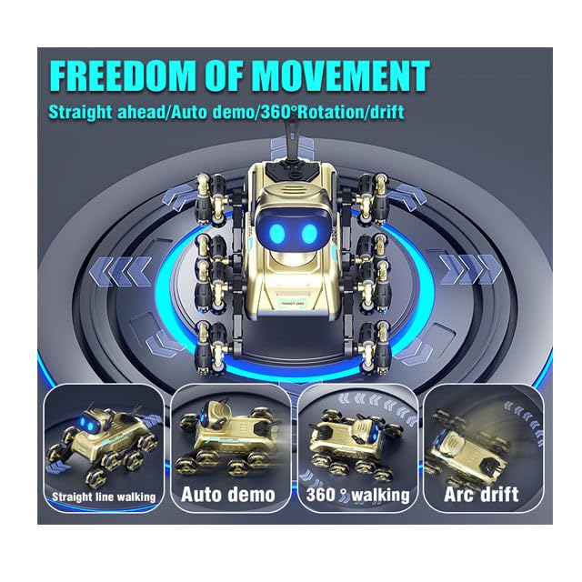 Jucarie Robot RC 2.4GHz 8WD Gesture Sensing Masina Stunt cu Muzica si Lumini - detaliu produs