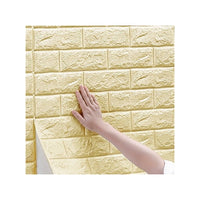 Tapet 3D Autoadeziv Model Caramida Crem 70x77cm Set 10 Bucati - imagine principala
