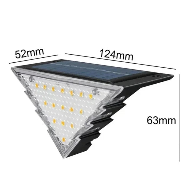 Set 2 Lampi Solae LED pentru Trepte si Terasa – Triunghiulara, 22 LED, Lumina Calda, Impermeabila