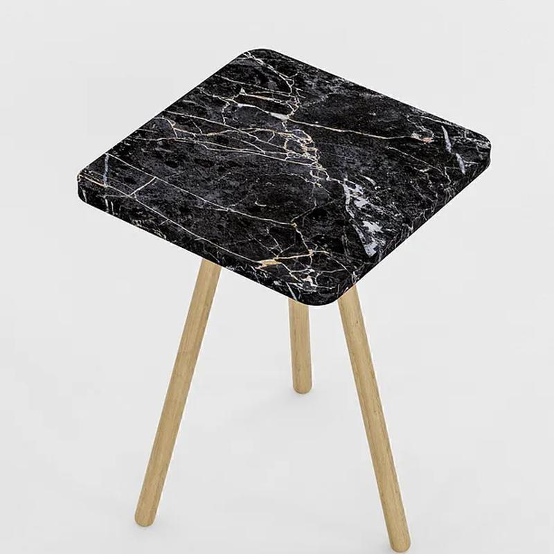 Masuta decorativa cu picioare din lemn, 34 x 34 cm, stil nordic