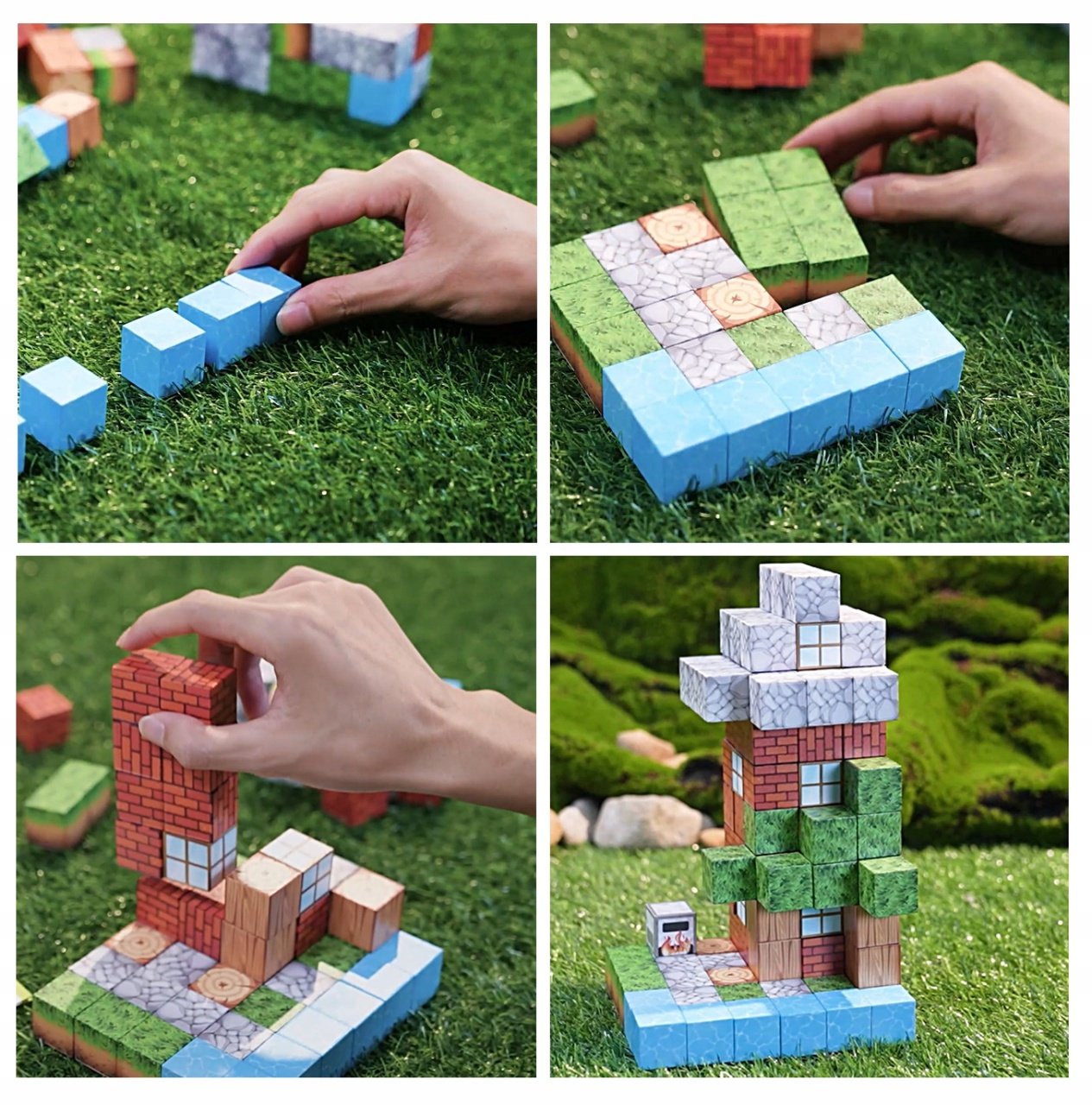 Blocuri magnetice de constructie 3D , 2.5 cm, 75 piese