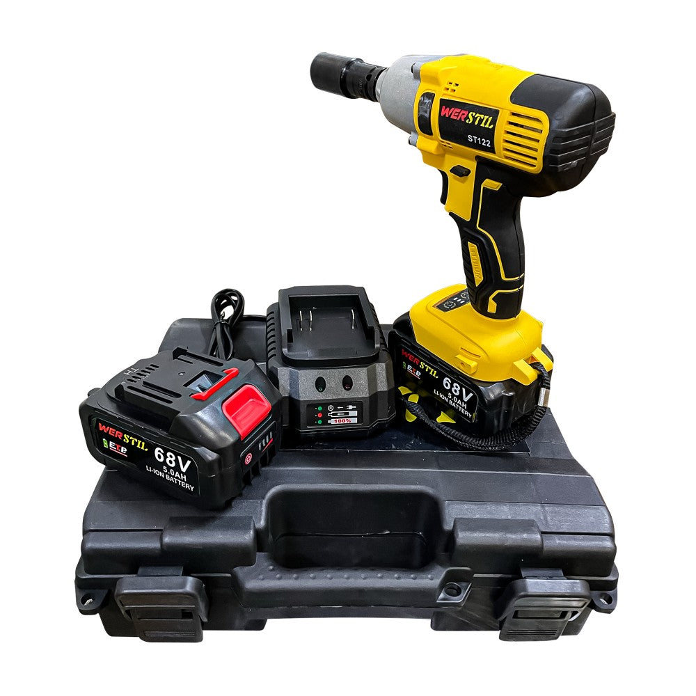 Bormasina de impact cu 2 acumulatori 98Vf 5AH, trusa