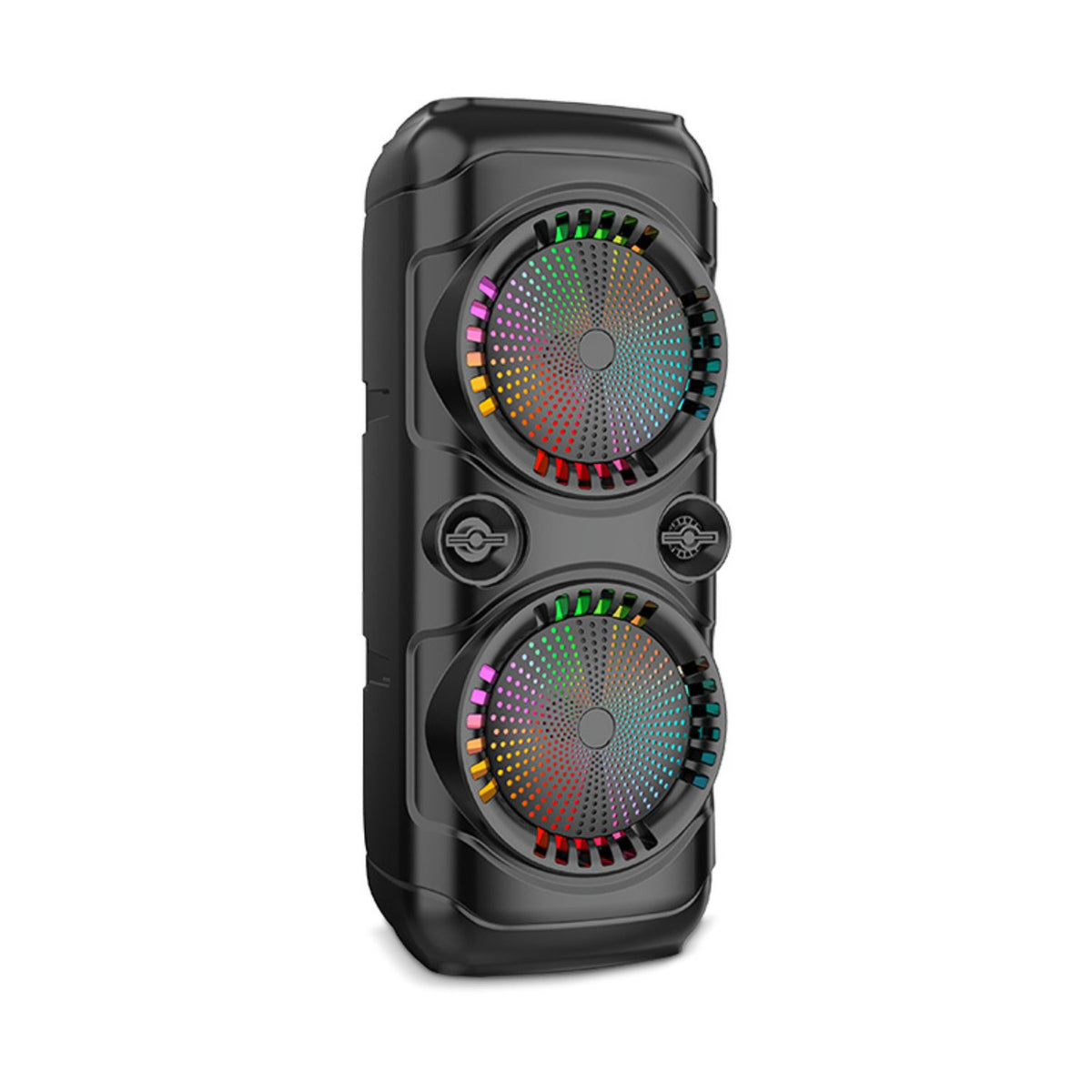 Boxa portabila Bluetooth cu difuzoare duale 8 inch, microfon karaoke, sunet puternic, lumini LED, autonomie mare