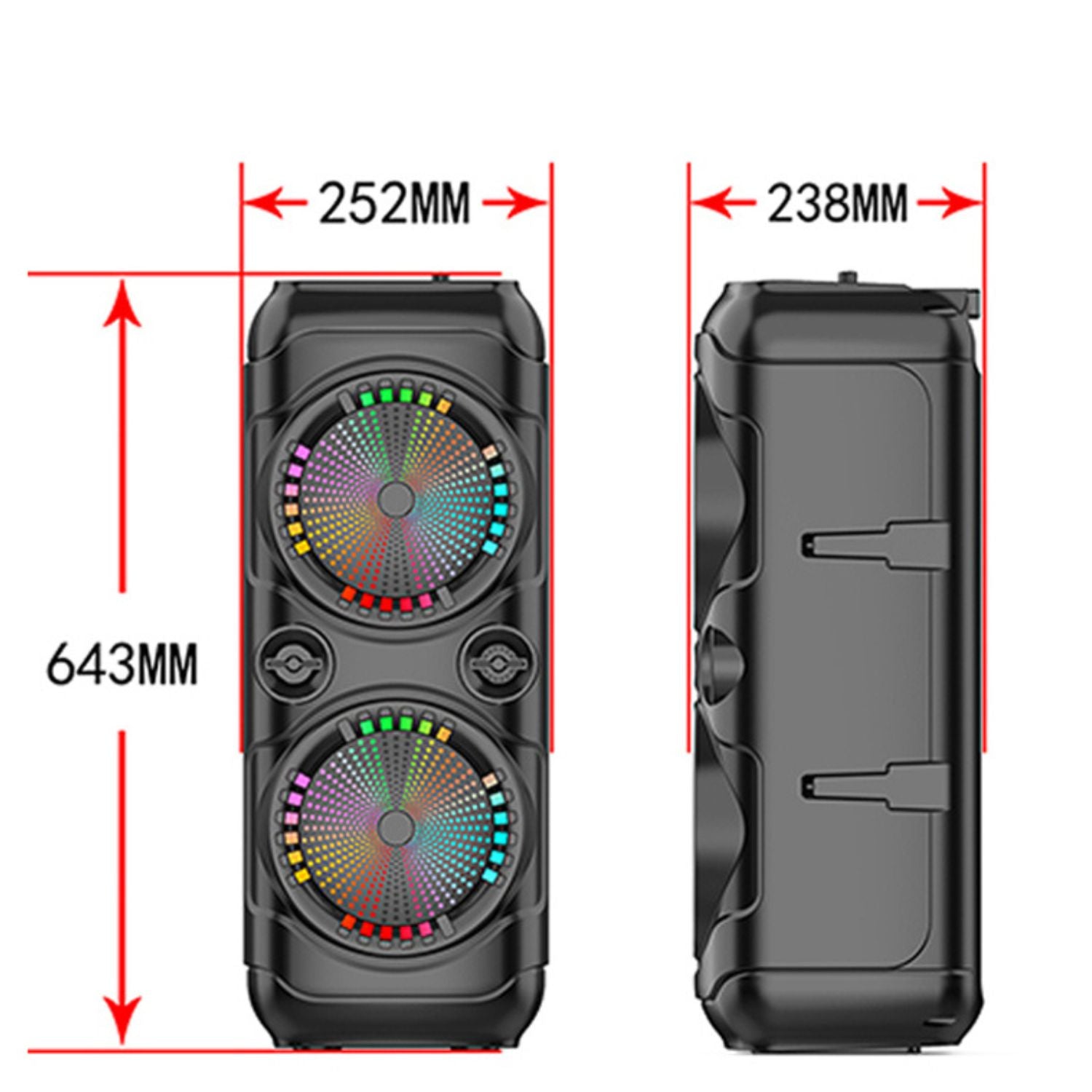 Boxa portabila Bluetooth cu difuzoare duale 8 inch, microfon karaoke, sunet puternic, lumini LED, autonomie mare